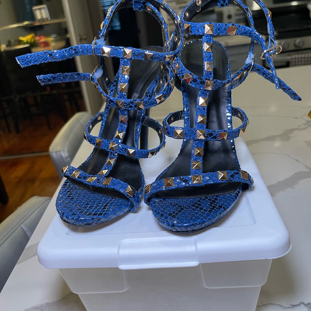 Blue Studded Women's Sandals